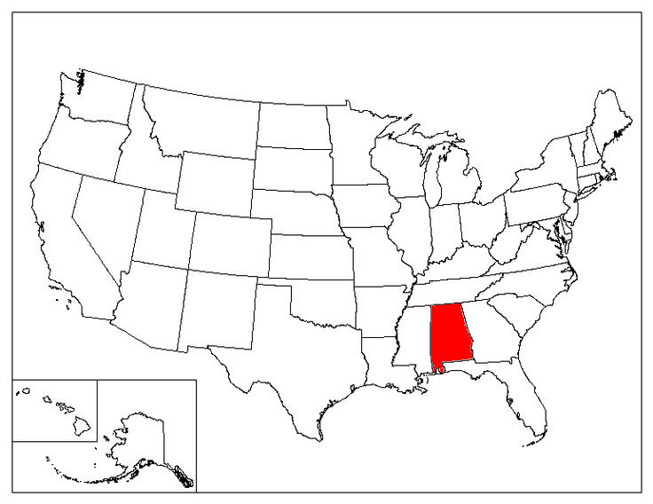 Alabama Location In The US