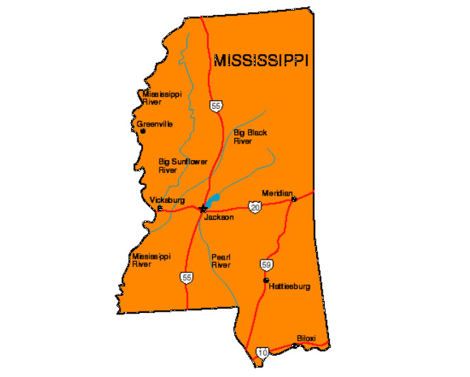 Mississippi State Map