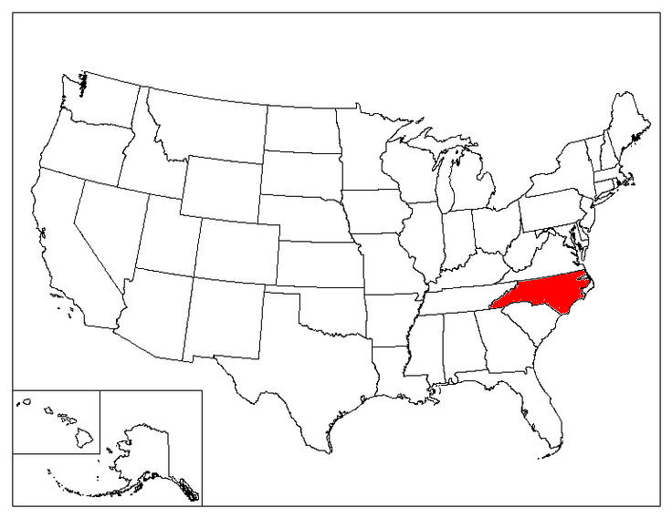 North Carolina Location In The US