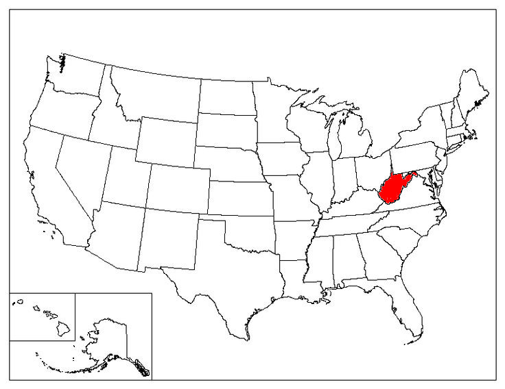 West Virginia Location In The US