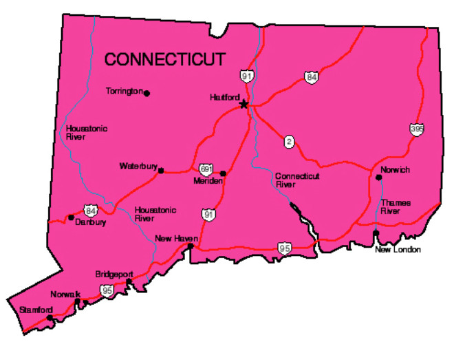 State Of Ct Map Connecticut - Fun Facts, Food, Famous People, Attractions