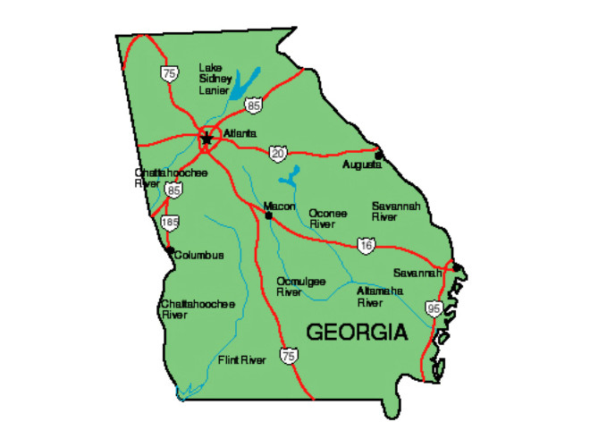 Show Me A Map Of The State Of Georgia Georgia - Fun Facts, Food, Famous People, Attractions