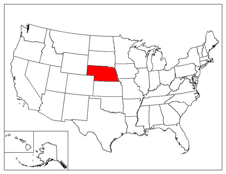 Сша штат небраска карта