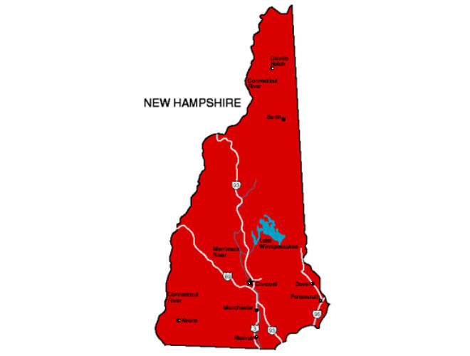 New Hampshire State Map