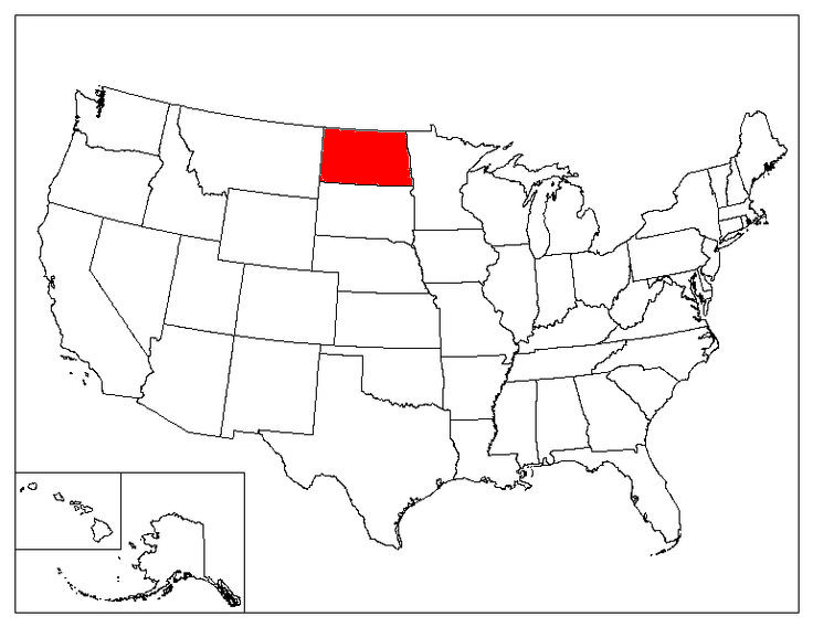 North Dakota Location In The US