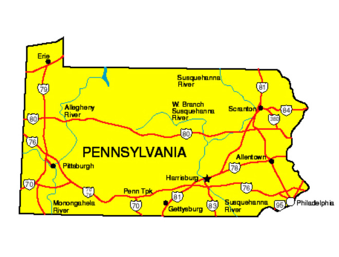 Pennsylvania Tourist Attractions Map | Coastal Map World