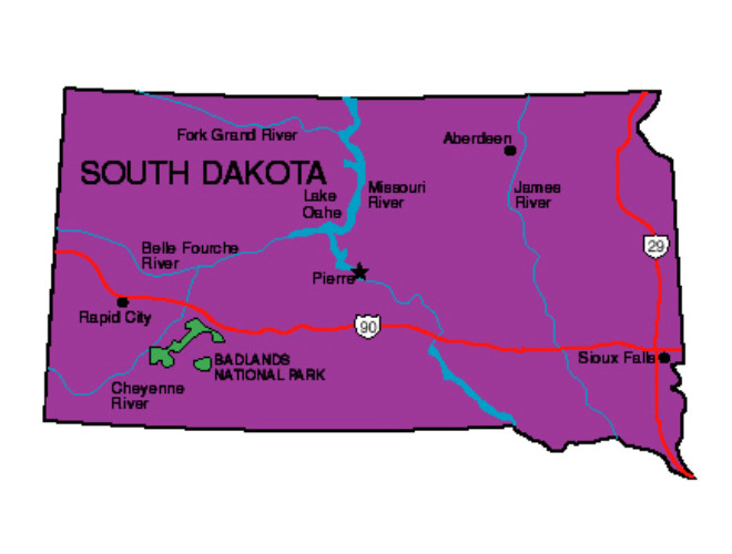 South Dakota Population Density Map