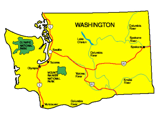 Capital Of Washington State Map Washington - Fun Facts, Food, Famous People, Attractions